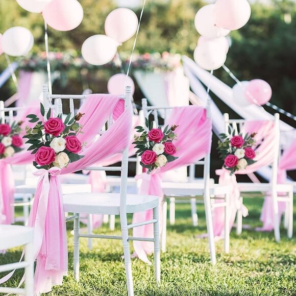 Hot Pink Real Touch Roses - Picture 2 of 4